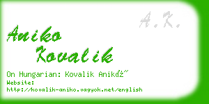 aniko kovalik business card